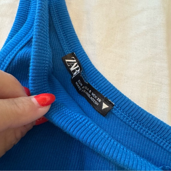 Zara Vibrant Blue One-Shoulder Dress - Picture 6 of 6